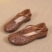 Women Round Toe Breathable Hollow Out Comfy Flat Casual Loafers Shoes