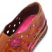  Genuine Leather Handmade Woven Comfy Breathable Hollow Ethnic Floral Embellished Flat Shoes