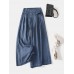 Wide Leg Solid Pants With Pocket For Women