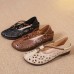 Women Round Toe Breathable Hollow Out Comfy Flat Casual Loafers Shoes