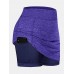 Women Solid Color Sports Shorts Compression Liner Breathable Tennis Skirt With Pocket