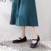 Women Breathable Fabric Button Flowers Ethnic Soft Comfy Old Peking Shoes