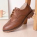 Women Lace  up Comfy Versatile Office Shoes Retro Oxfords Flats