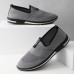 Men’s Knitted Hollow Breathable Antibacterial Deodorant Slip On Casual Sneakers