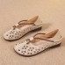 Women Round Toe Breathable Hollow Out Comfy Flat Casual Loafers Shoes