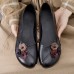  Genuine Leather Handmade Breathable Soft Comfy Floral Decor Casual Retro Ethnic Flats