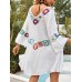 Summer Floral Pattern V  Neck Dress Cover Ups Swimsuit