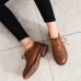 Women Lace  up Comfy Versatile Office Shoes Retro Oxfords Flats