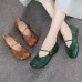 Women Solid Color Good  looking Retro Butterfly Wings Pattern Hollow Flat Loafers Shoes