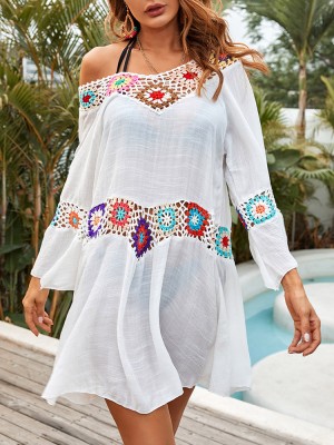 Summer Floral Pattern V  Neck Dress Cover Ups Swimsuit