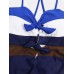 Women Swimwear Color Block Tie Front Tie Back One Piece